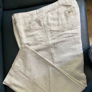 Linen pants tan size 14. Cariloha Jensen pants.